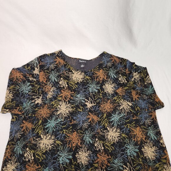 MAGGIE BARNERS Art To Wear Black Metallic Floral Tunic Blouse Size 4X New NO Tag - Picture 7 of 16